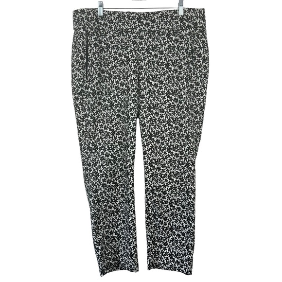 LANE BRYANT The Allie Black & White Floral Patterned Pants Plus Size 18W Trouser - Picture 1 of 16